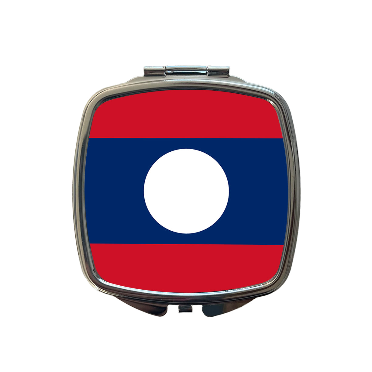 Lao People's Democratic Republic Country Flag Small Travel Purse Handbag Pocket Makeup Compact Mirror