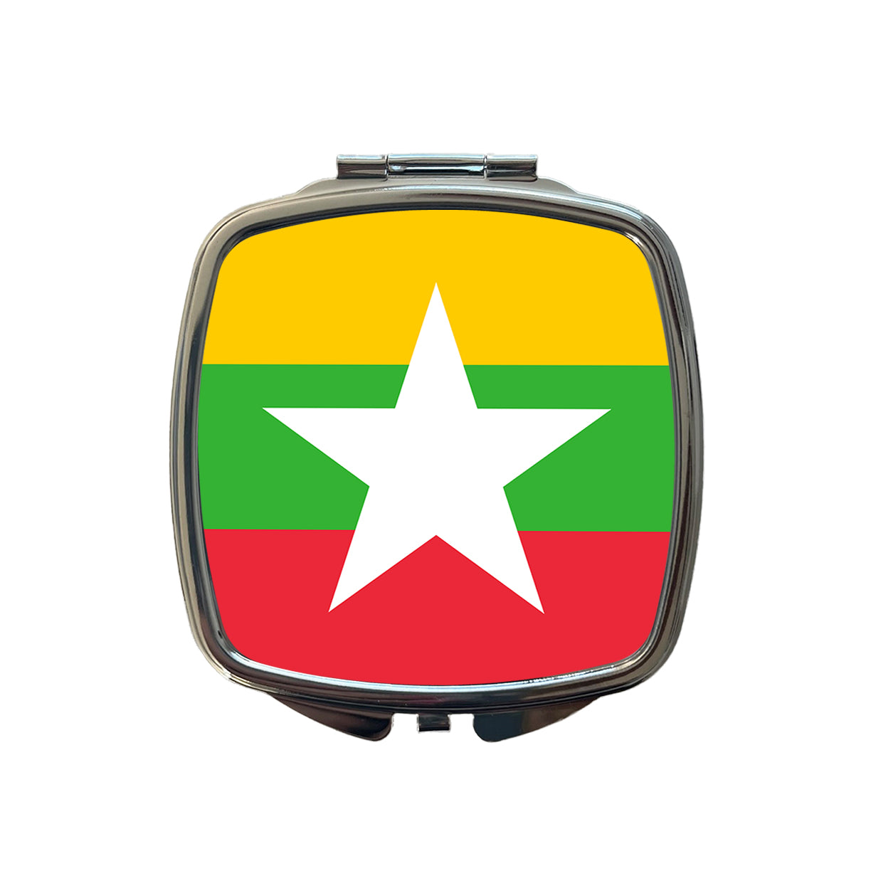 Myanmar Country Flag Small Travel Purse Handbag Pocket Makeup Compact Mirror