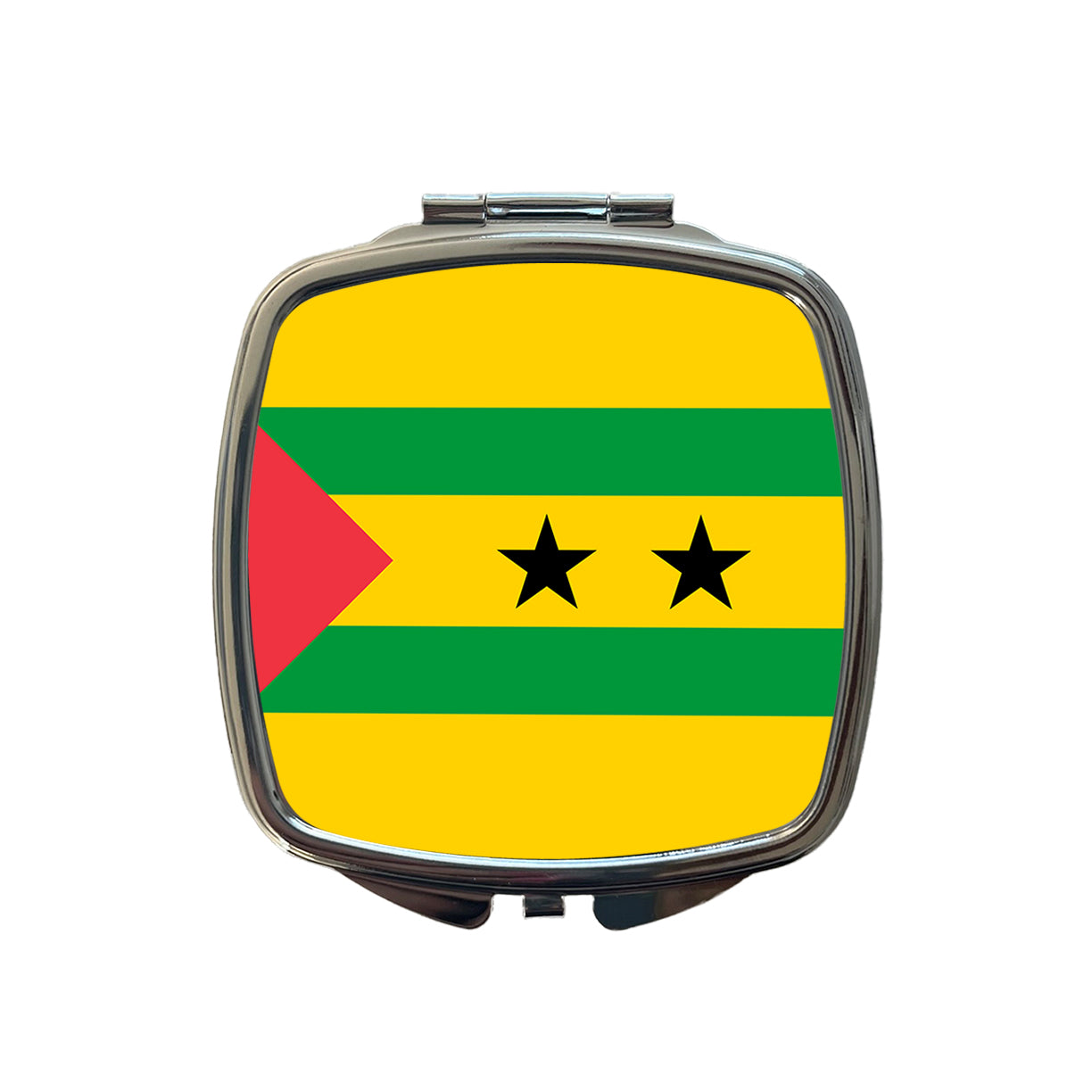 Sao Tome and Principe Country Flag Small Travel Purse Handbag Pocket Makeup Compact Mirror