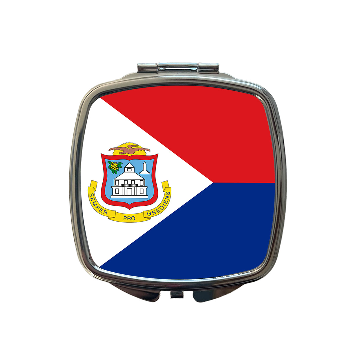 Sint Maarten (Dutch part) Country Flag Small Travel Purse Handbag Pocket Makeup Compact Mirror