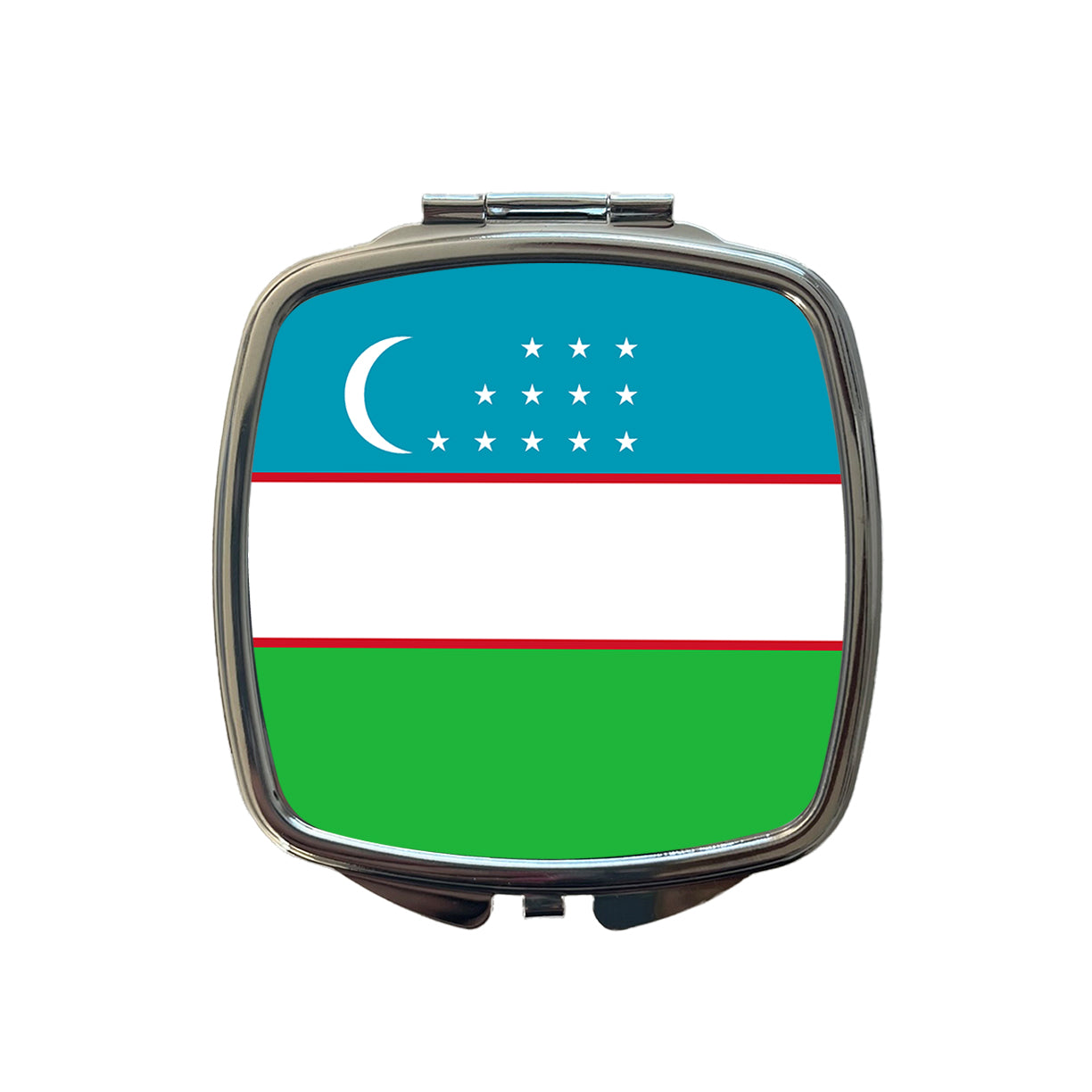 Uzbekistan Country Flag Small Travel Purse Handbag Pocket Makeup Compact Mirror