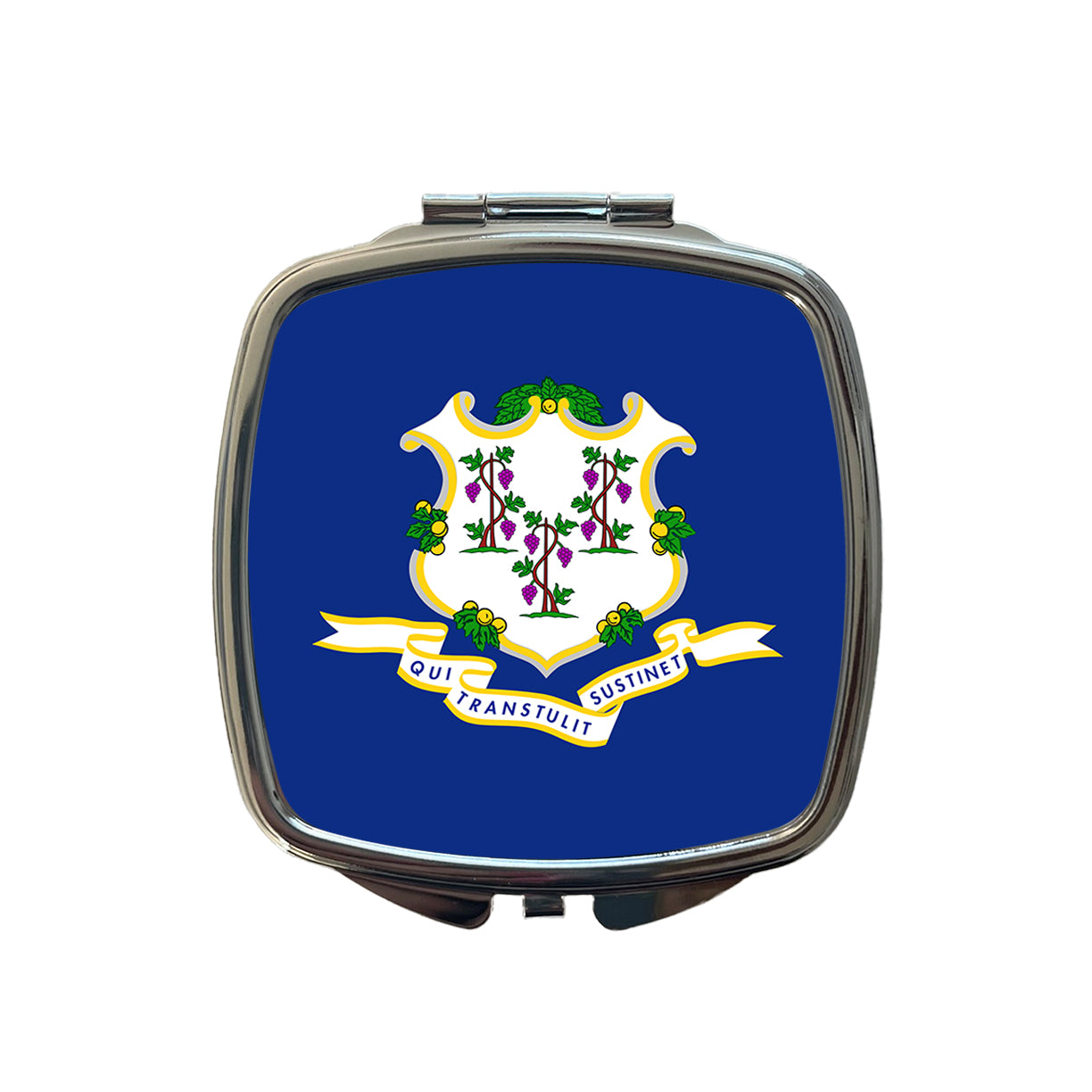 Connecticut CT State Flag Small Travel Purse Handbag Pocket Makeup Compact Mirror