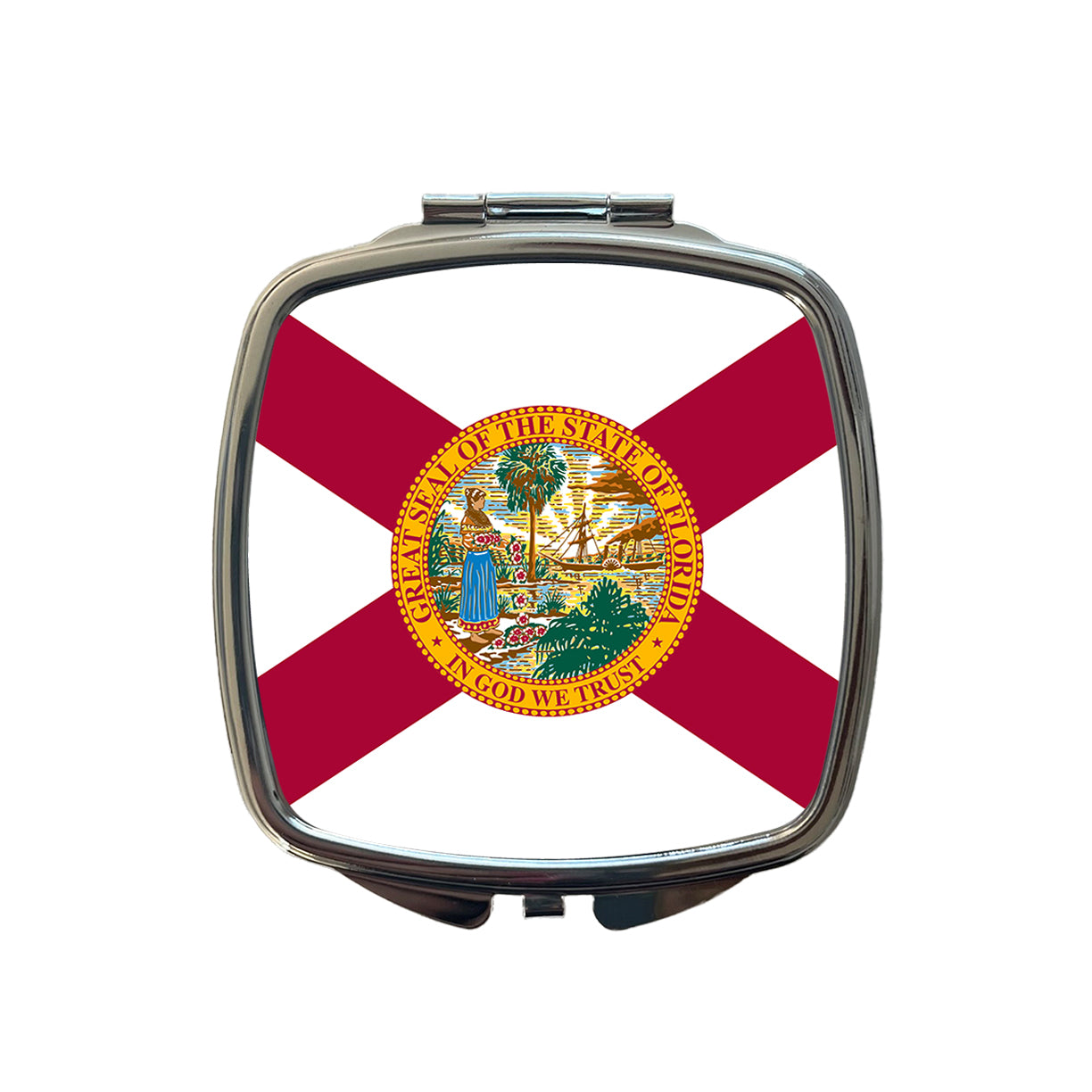 Florida FL State Flag Small Travel Purse Handbag Pocket Makeup Compact Mirror