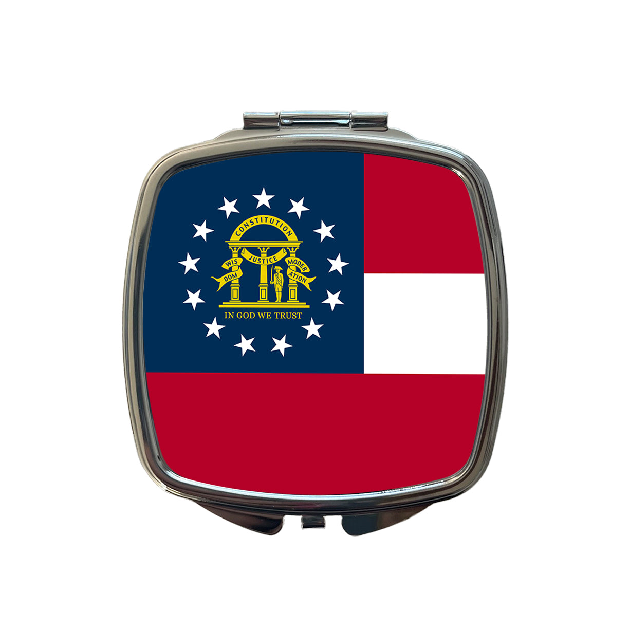 Georgia GA State Flag Small Travel Purse Handbag Pocket Makeup Compact Mirror