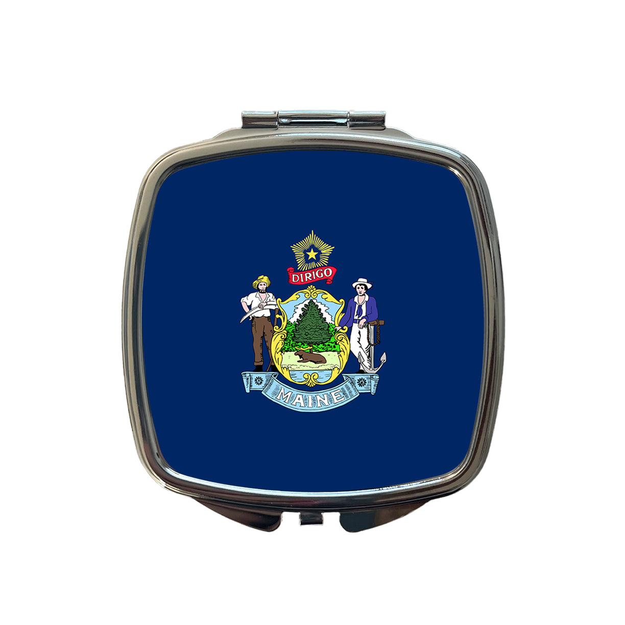 Maine ME State Flag Small Travel Purse Handbag Pocket Makeup Compact Mirror