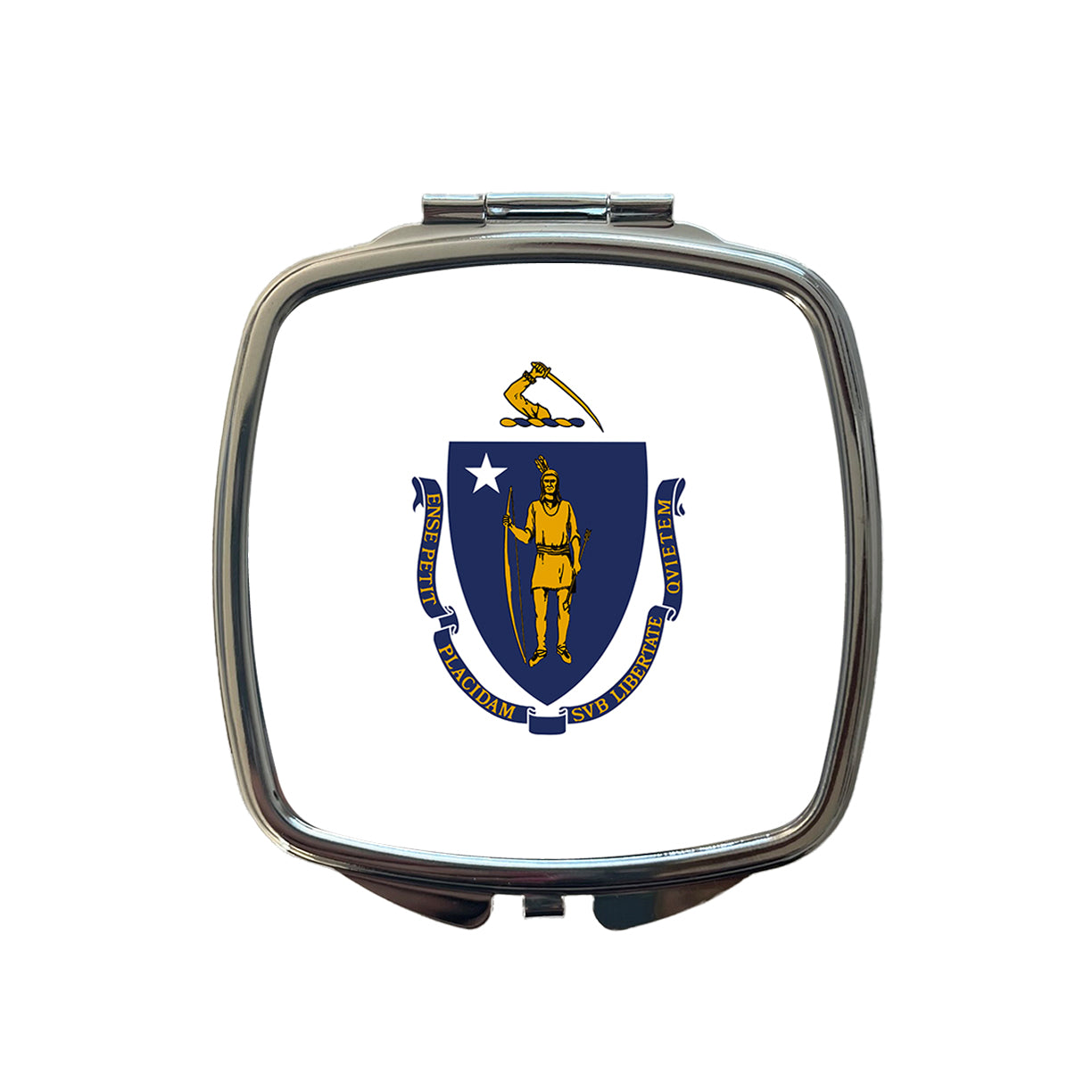 Massachusetts MA State Flag Small Travel Purse Handbag Pocket Makeup Compact Mirror