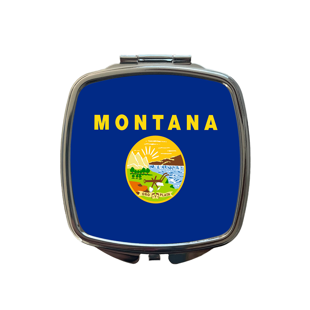 Montana MT State Flag Small Travel Purse Handbag Pocket Makeup Compact Mirror