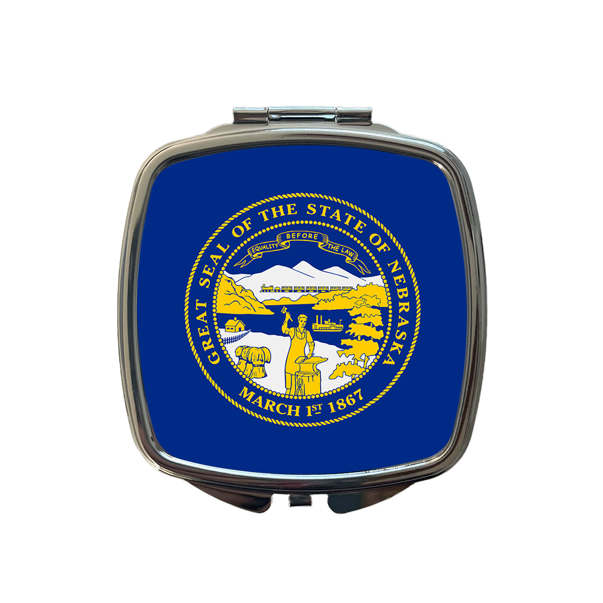 Nebraska NE State Flag Small Travel Purse Handbag Pocket Makeup Compact Mirror