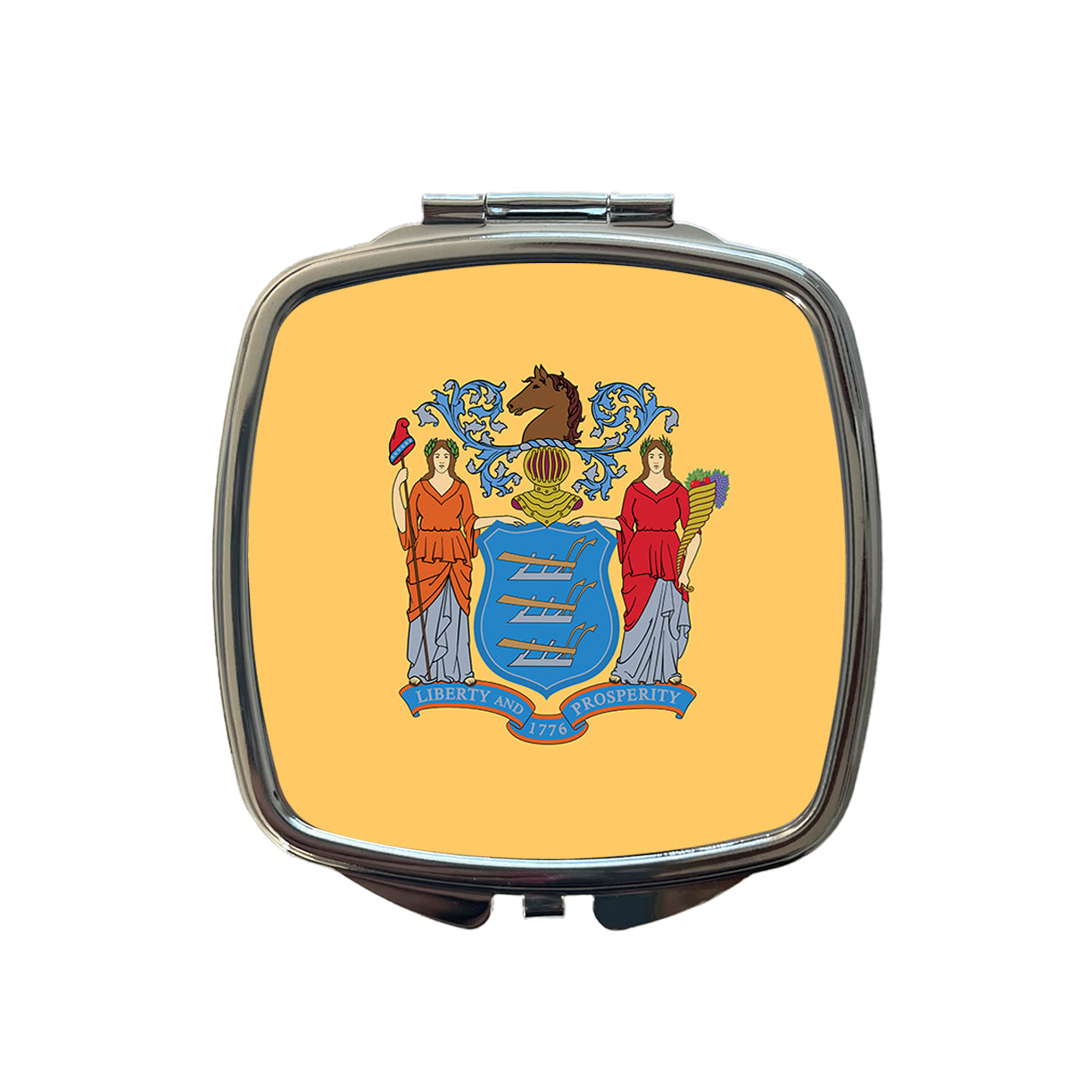New Jersey NJ State Flag Small Travel Purse Handbag Pocket Makeup Compact Mirror