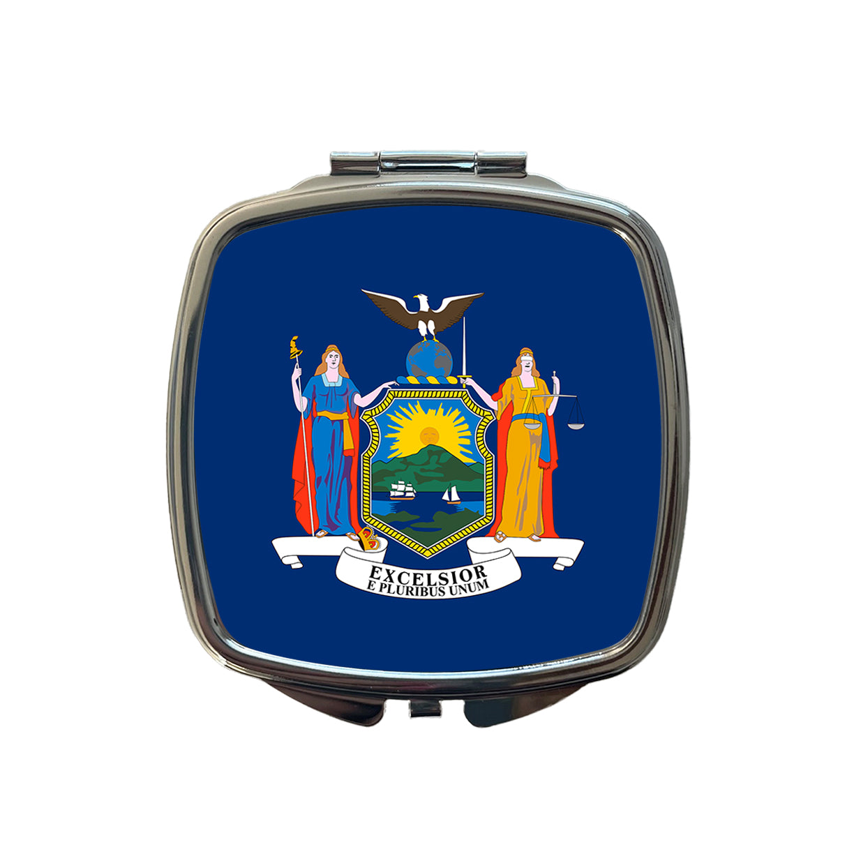 New York NY State Flag Small Travel Purse Handbag Pocket Makeup Compact Mirror