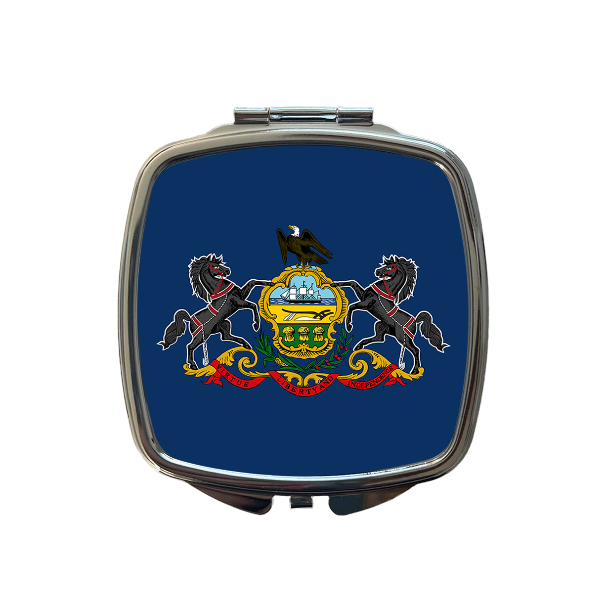 Pennsylvania PA State Flag Small Travel Purse Handbag Pocket Makeup Compact Mirror