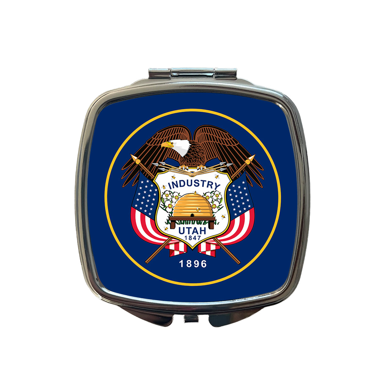 Utah UT State Flag Small Travel Purse Handbag Pocket Makeup Compact Mirror
