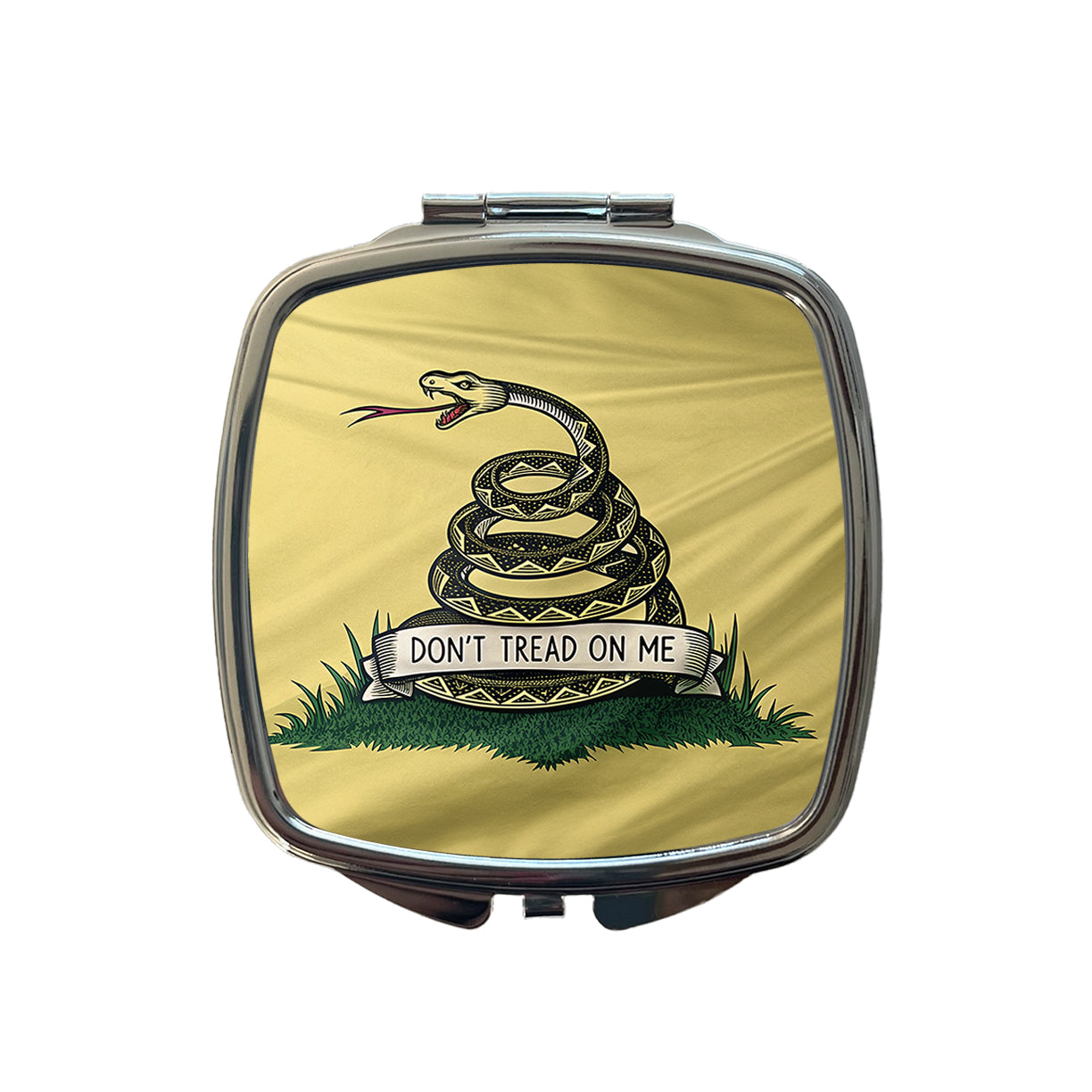 Gadsden Flag Don't Tread On Me Flag Small Travel Purse Handbag Pocket Makeup Compact Mirror