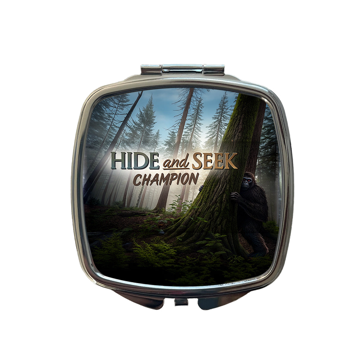 Hide And Seek Champion Big Foot Hiding Small Travel Purse Handbag Pocket Makeup Compact Mirror