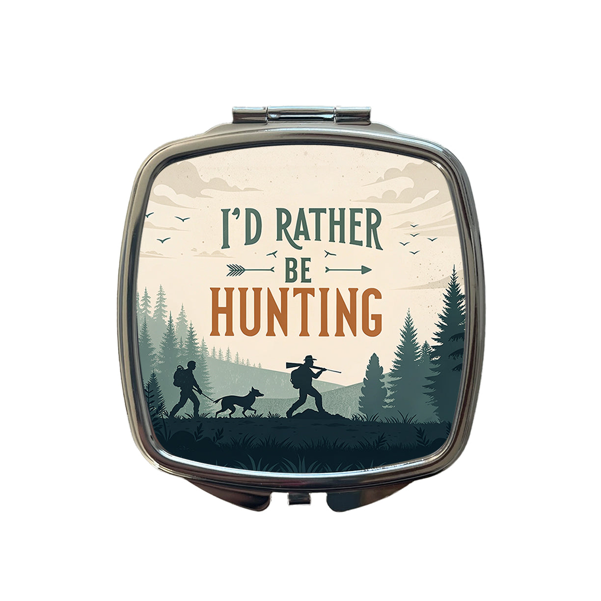 I'd Rather Be Hunting Hunter Small Travel Purse Handbag Pocket Makeup Compact Mirror