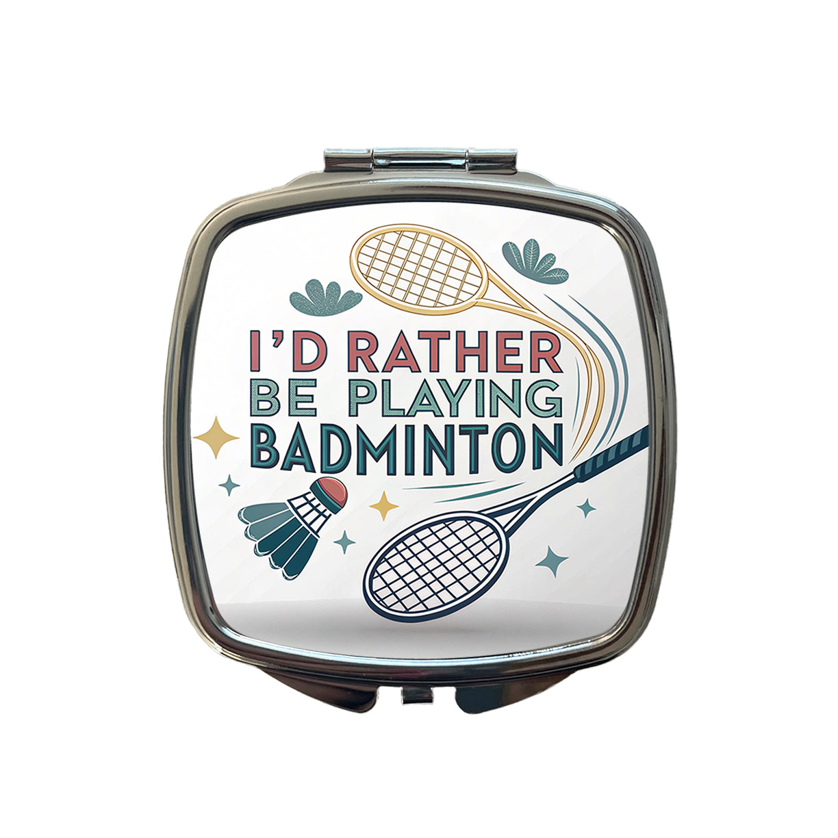 I'd Rather Be Playing Badminton Small Travel Purse Handbag Pocket Makeup Compact Mirror