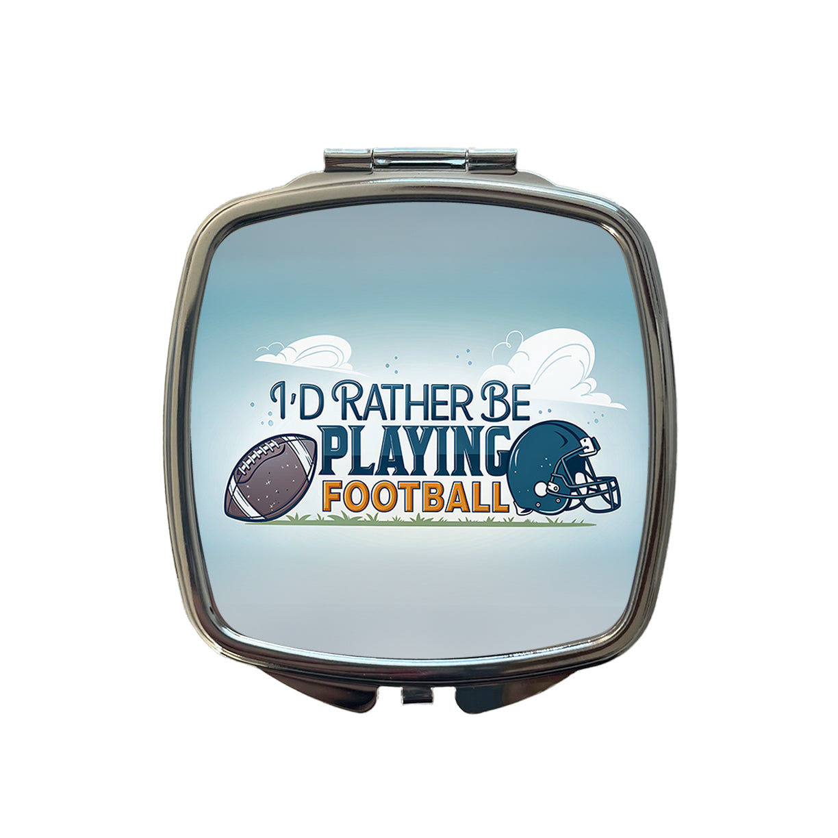 I'd Rather Be Playing Football Small Travel Purse Handbag Pocket Makeup Compact Mirror