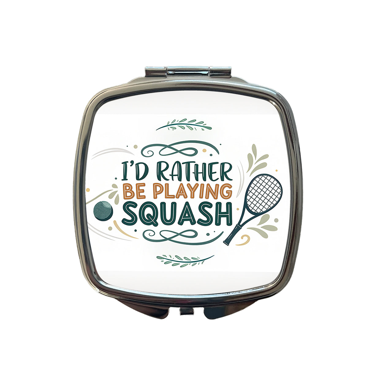 I'd Rather Be Playing Squash Small Travel Purse Handbag Pocket Makeup Compact Mirror