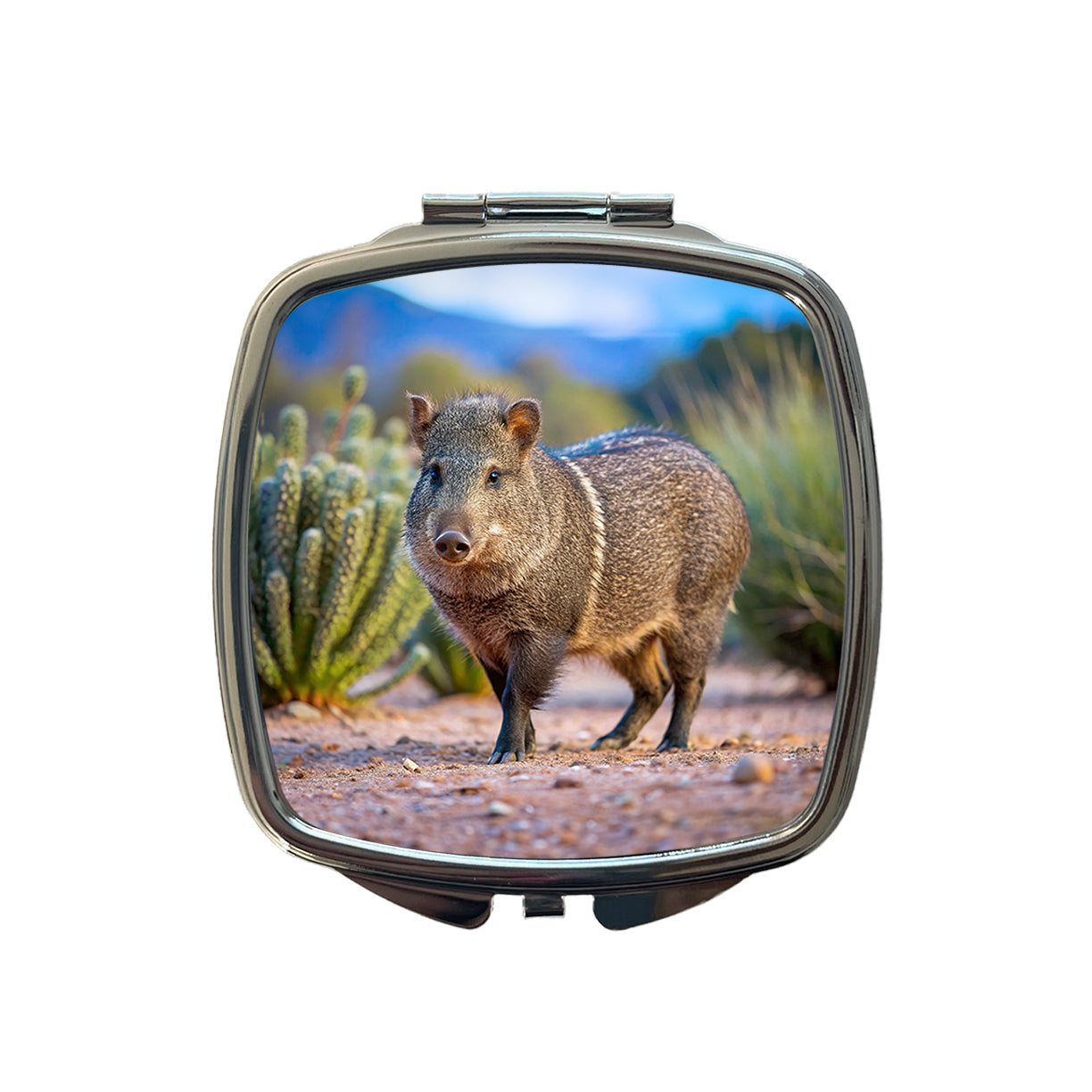 Javelina in Nature Small Travel Purse Handbag Pocket Makeup Compact Mirror