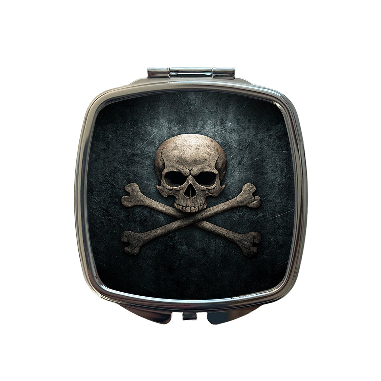Pirate Skull and Crossbones Dark Rustic Small Travel Purse Handbag Pocket Makeup Compact Mirror