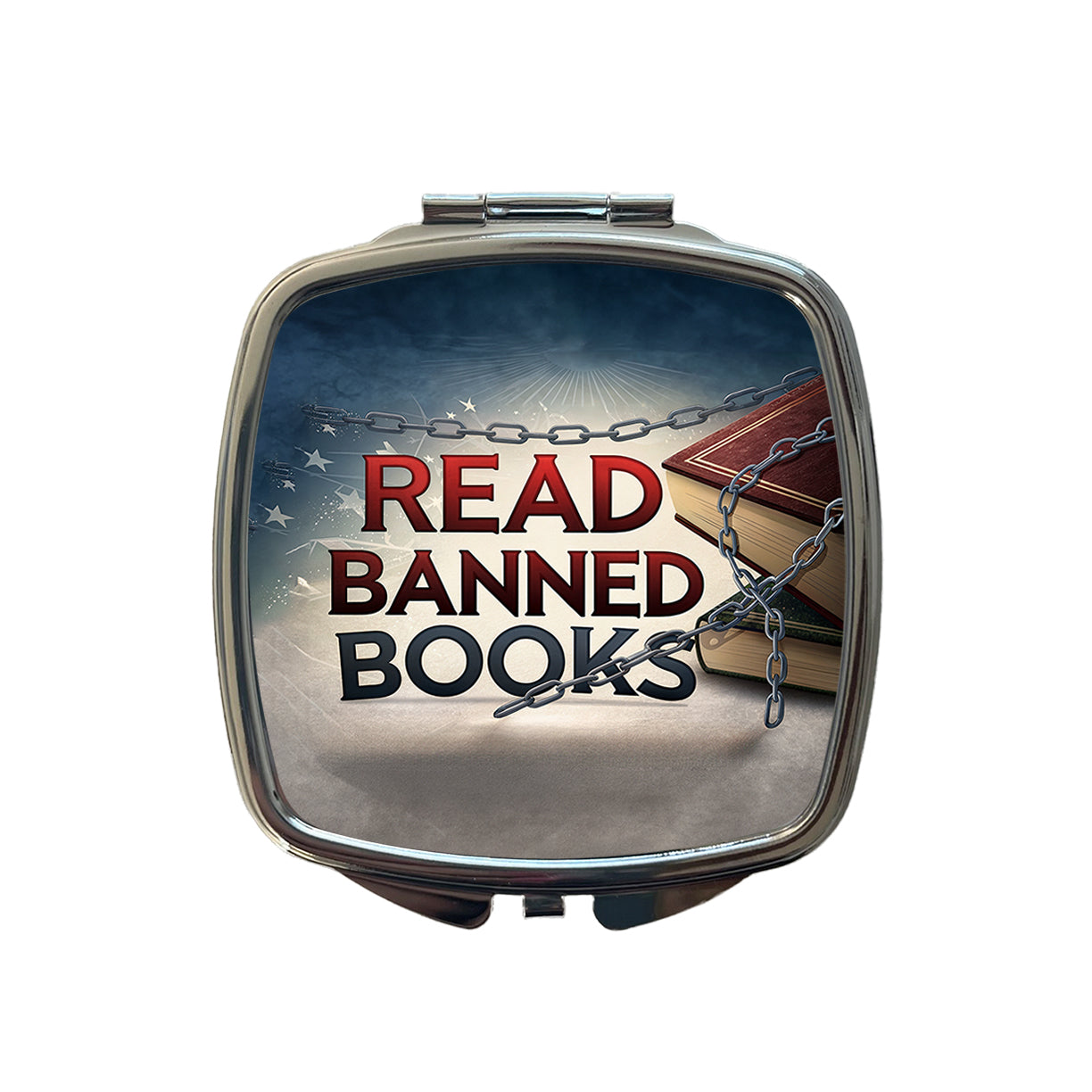 Read Banned Books Chains Small Travel Purse Handbag Pocket Makeup Compact Mirror