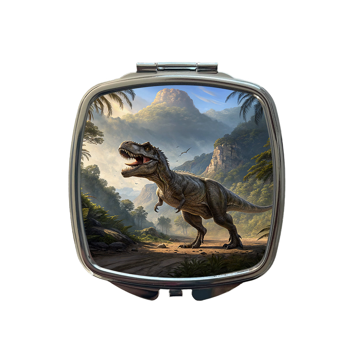 Tyrannosaurus T-Rex Dinosaur in the Wild Small Travel Purse Handbag Pocket Makeup Compact Mirror