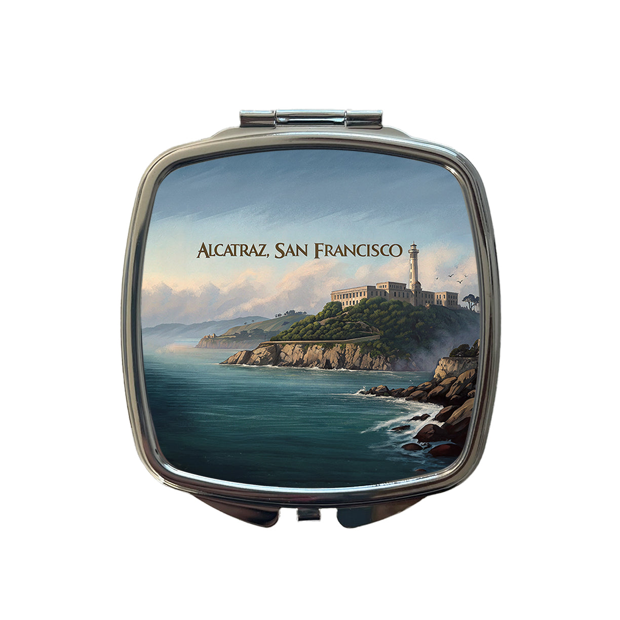 Alcatraz Prison Island San Francisco Small Travel Purse Handbag Pocket Makeup Compact Mirror