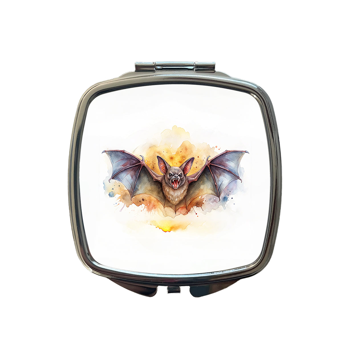 Angry Bat Watercolor Small Travel Purse Handbag Pocket Makeup Compact Mirror