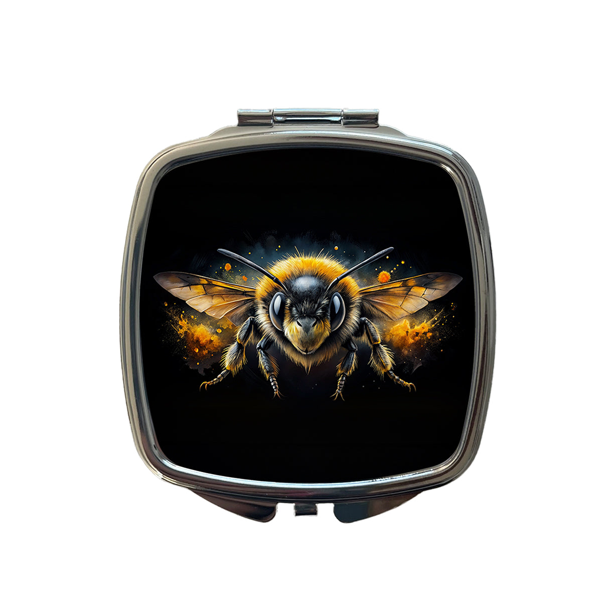 Angry Bumblebee Watercolor Small Travel Purse Handbag Pocket Makeup Compact Mirror
