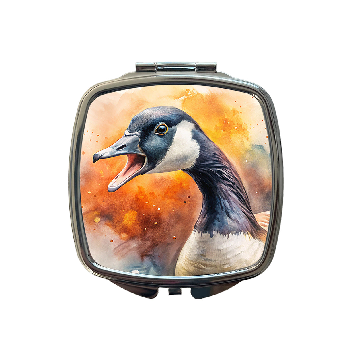Angry Canadian Canada Goose Watercolor Small Travel Purse Handbag Pocket Makeup Compact Mirror