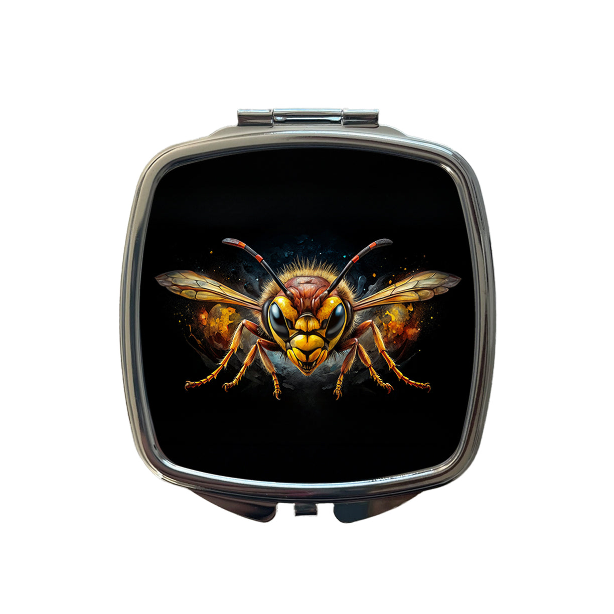 Angry Hornet Watercolor Small Travel Purse Handbag Pocket Makeup Compact Mirror