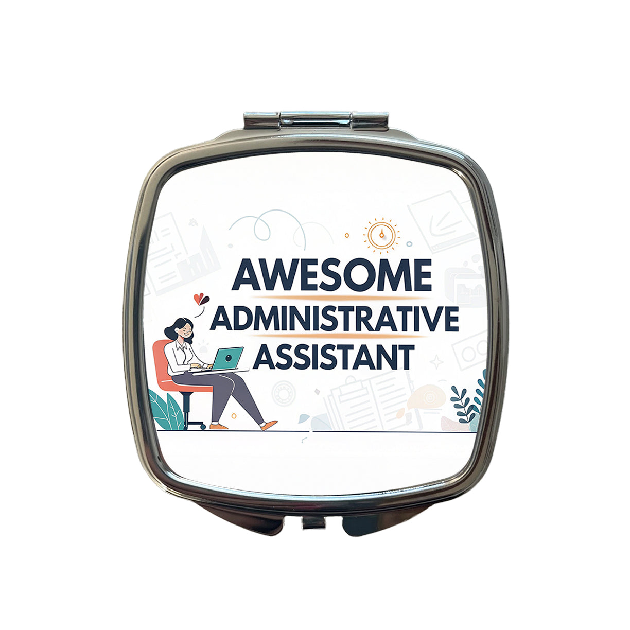 Awesome Administrative Assistant Inspirational Small Travel Purse Handbag Pocket Makeup Compact Mirror