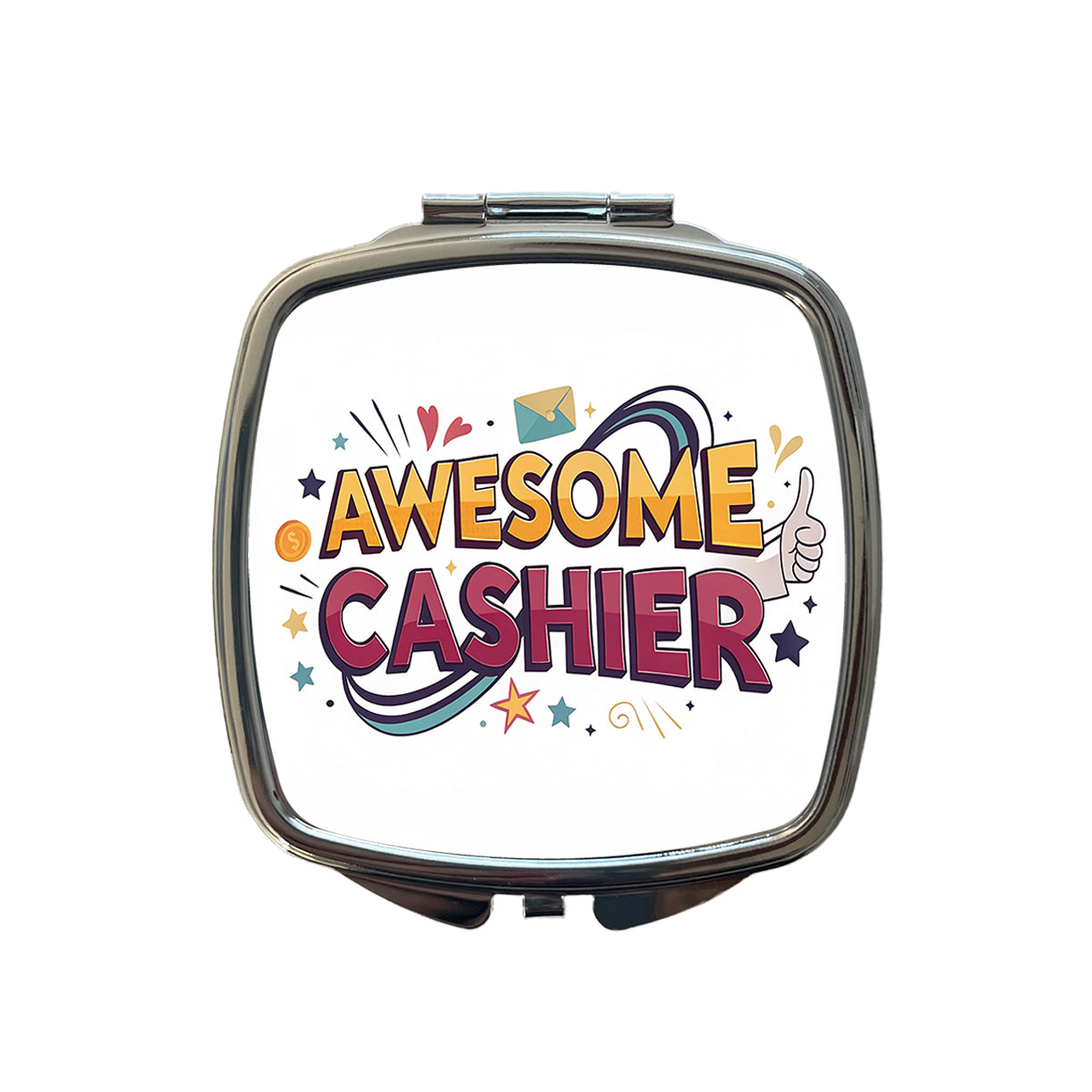 Awesome Cashier Inspirational Small Travel Purse Handbag Pocket Makeup Compact Mirror