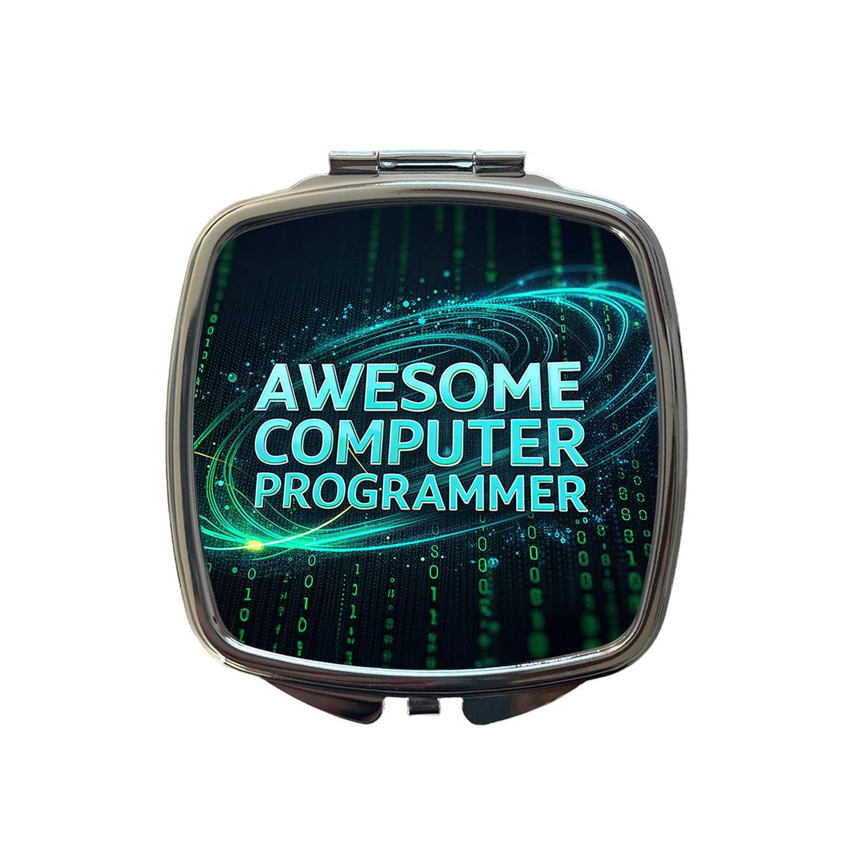 Awesome Computer Programmer Inspirational Small Travel Purse Handbag Pocket Makeup Compact Mirror