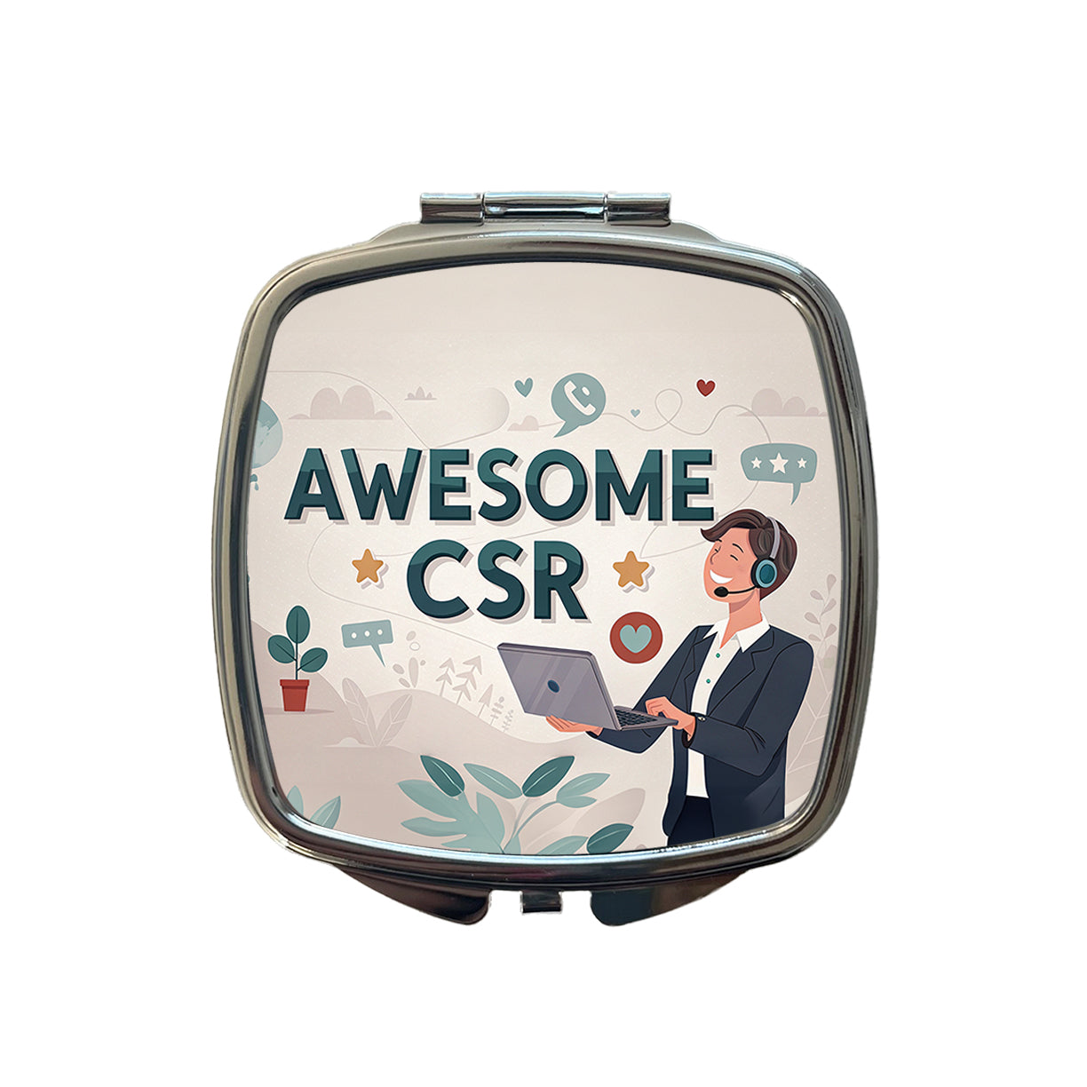 Awesome CSR Customer Service Rep Inspirational Small Travel Purse Handbag Pocket Makeup Compact Mirror