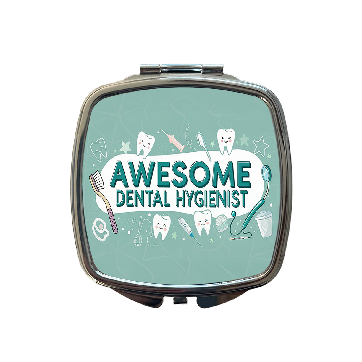 Awesome Dental Hygienist Inspirational Small Travel Purse Handbag Pocket Makeup Compact Mirror