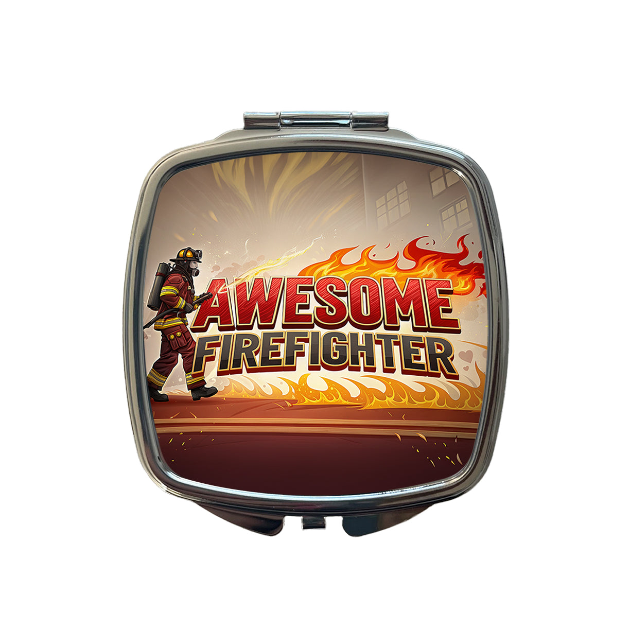 Awesome Firefighter Inspirational Small Travel Purse Handbag Pocket Makeup Compact Mirror