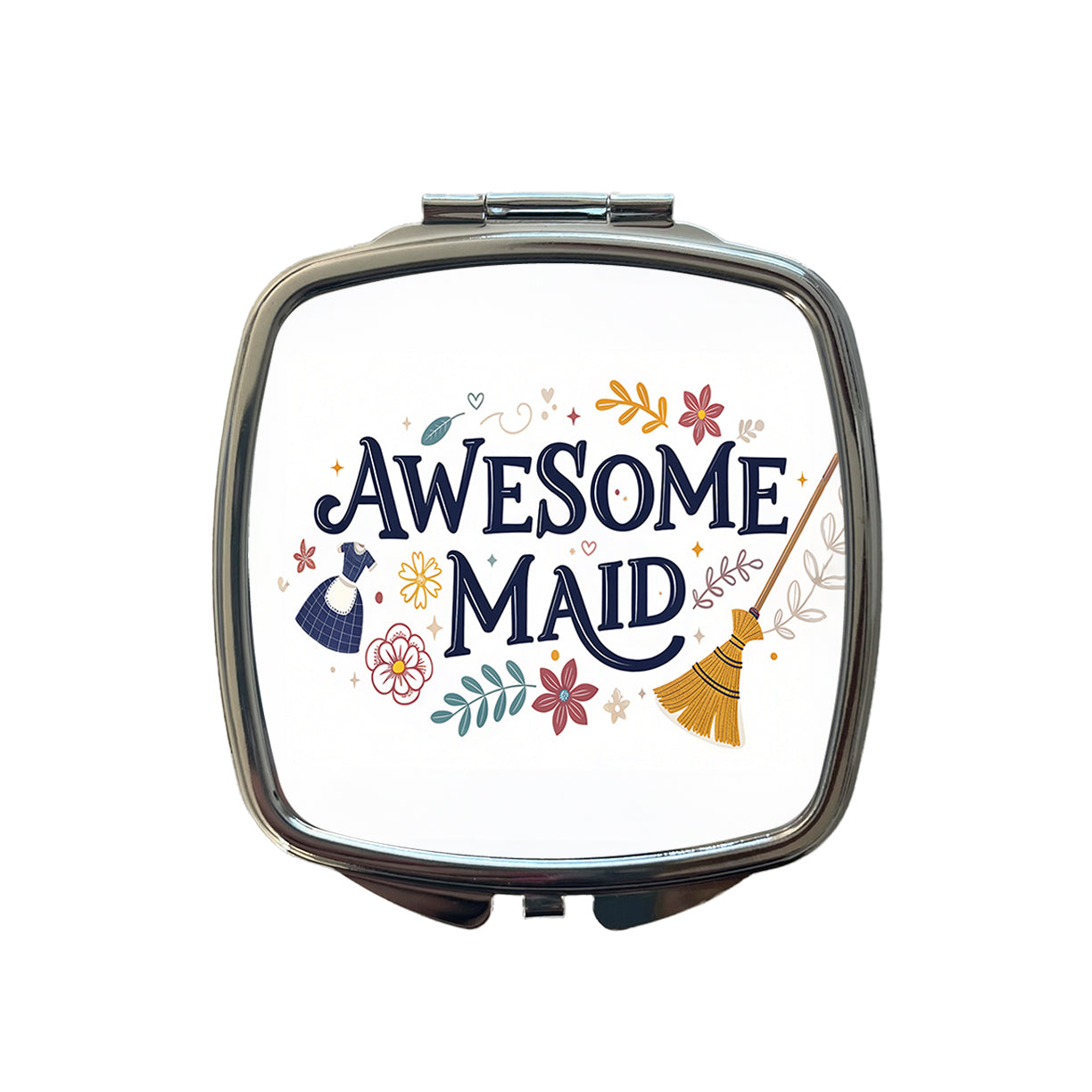 Awesome Maid Inspirational Small Travel Purse Handbag Pocket Makeup Compact Mirror