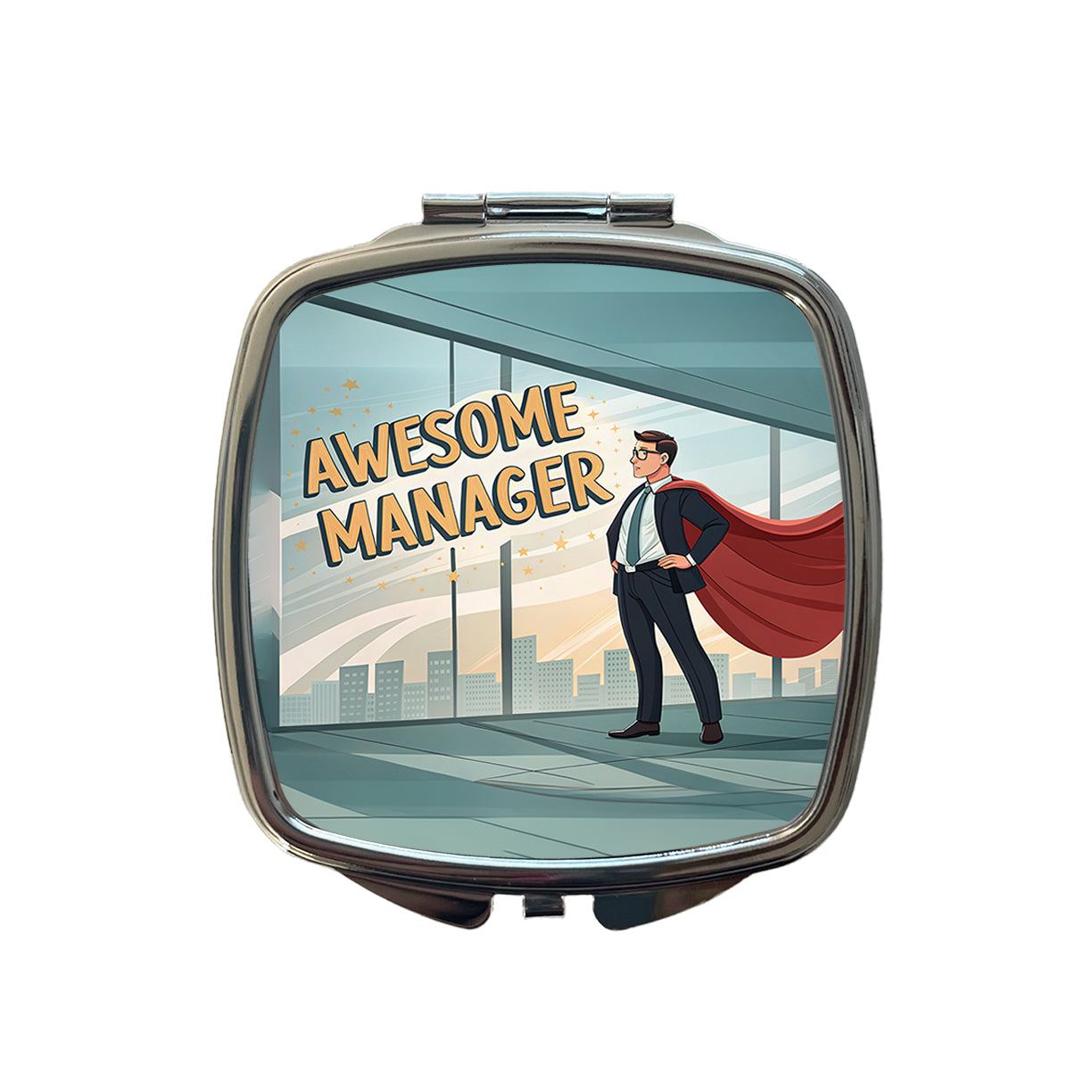 Awesome Manager Man Male Inspirational Small Travel Purse Handbag Pocket Makeup Compact Mirror