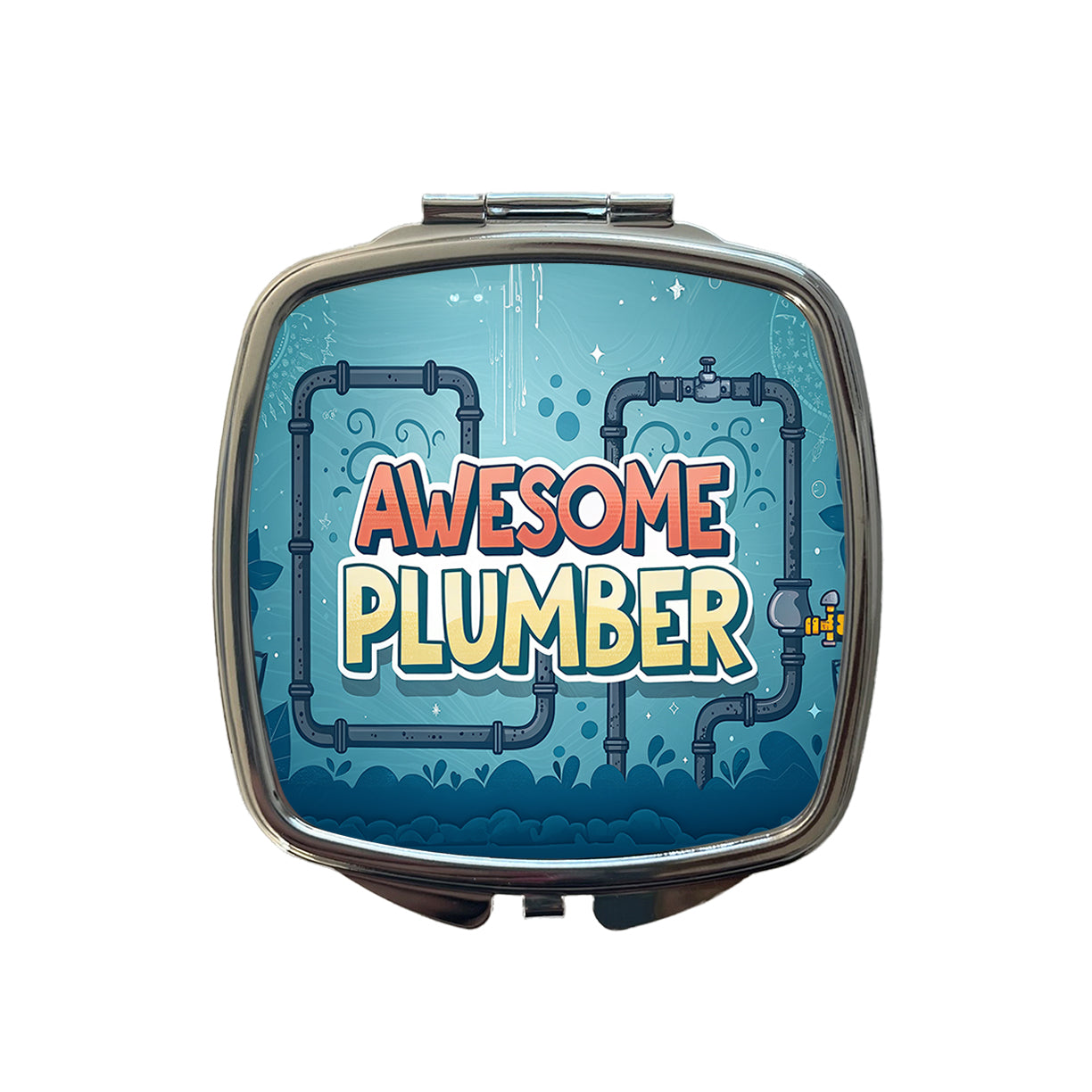 Awesome Plumber Inspirational Small Travel Purse Handbag Pocket Makeup Compact Mirror