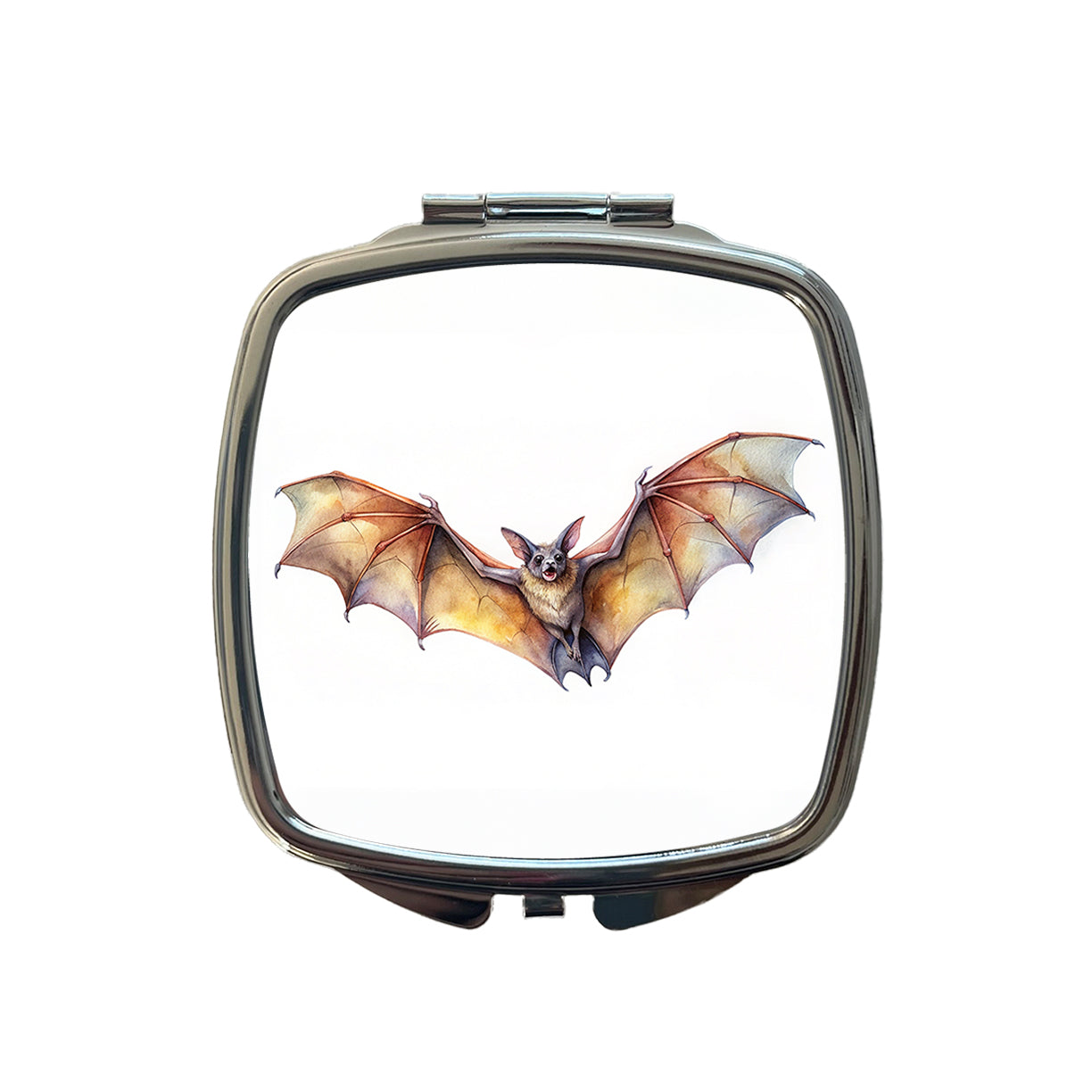 Bat Flying Watercolor Small Travel Purse Handbag Pocket Makeup Compact Mirror