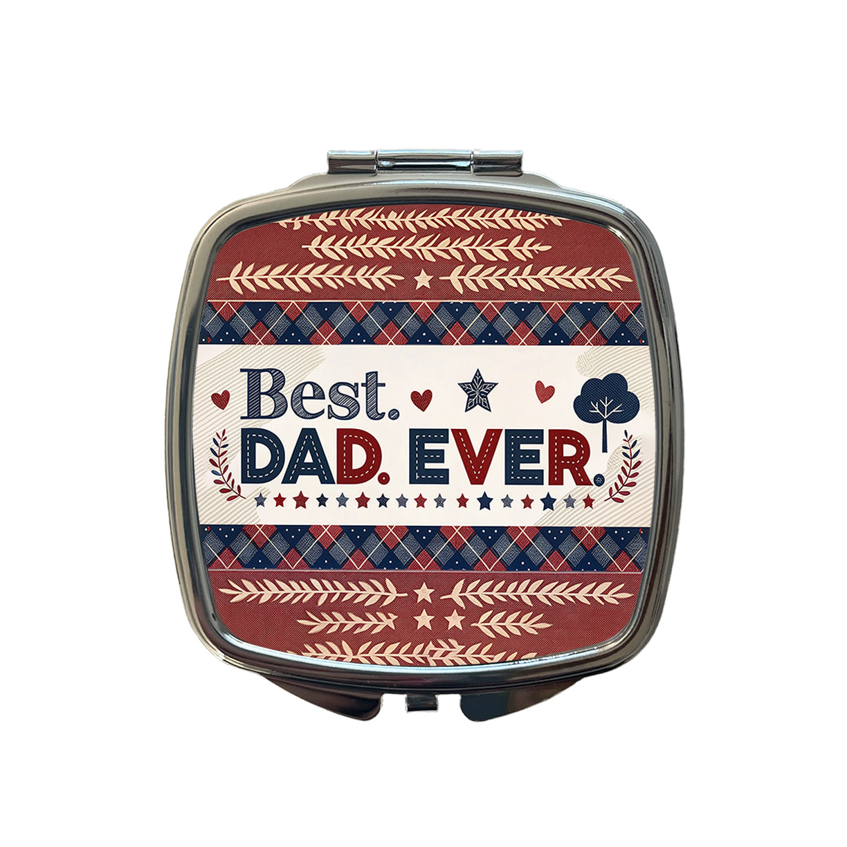 Best Dad Ever Plaid Father's Day Small Travel Purse Handbag Pocket Makeup Compact Mirror
