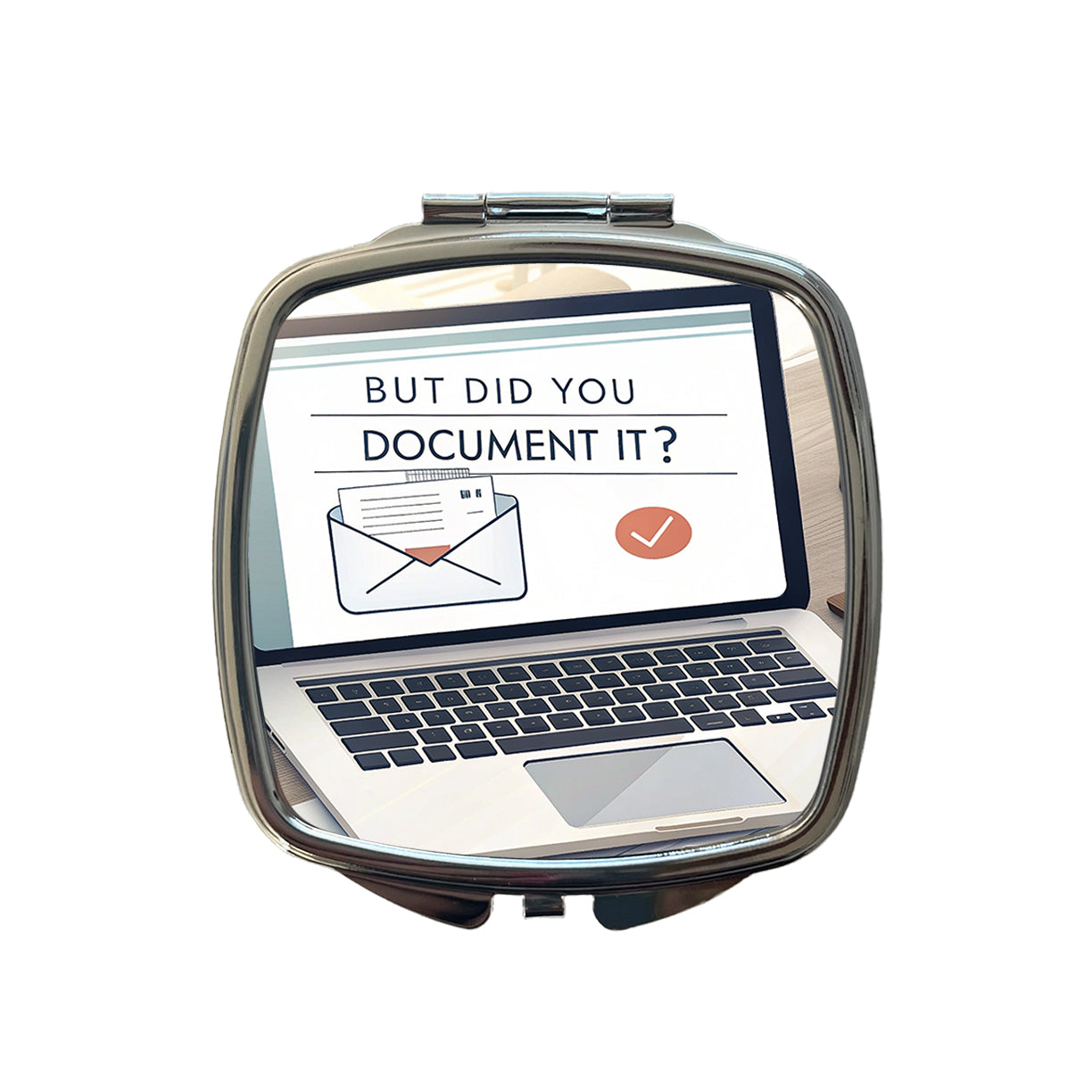 But Did You Document It Laptop Email Funny Small Travel Purse Handbag Pocket Makeup Compact Mirror