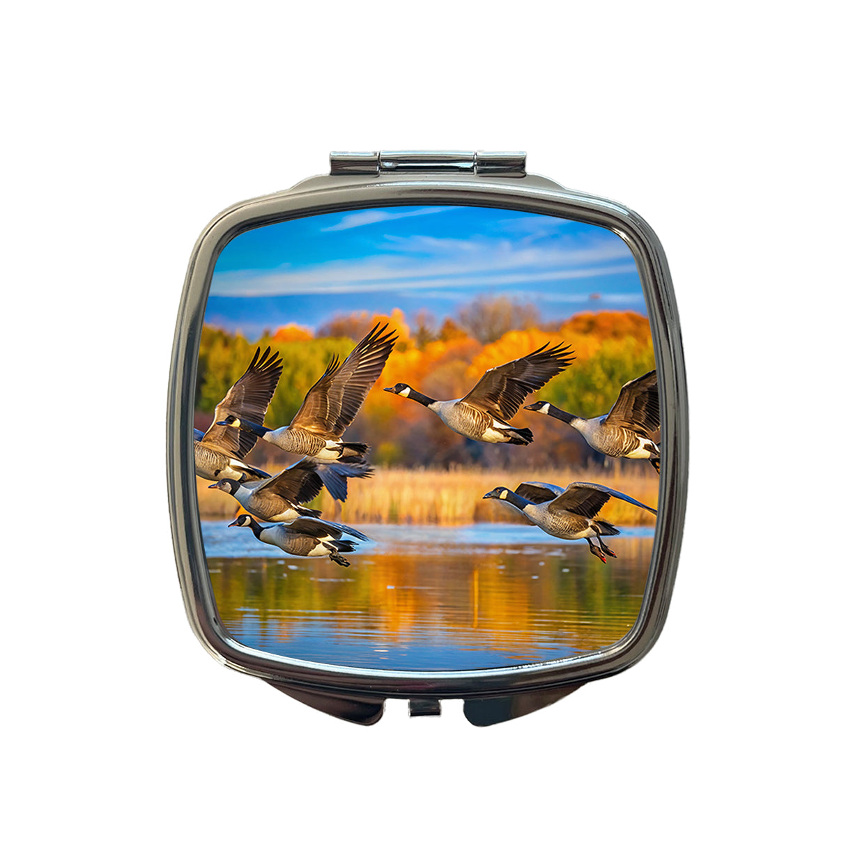 Canada Canadian Geese In Flight Small Travel Purse Handbag Pocket Makeup Compact Mirror