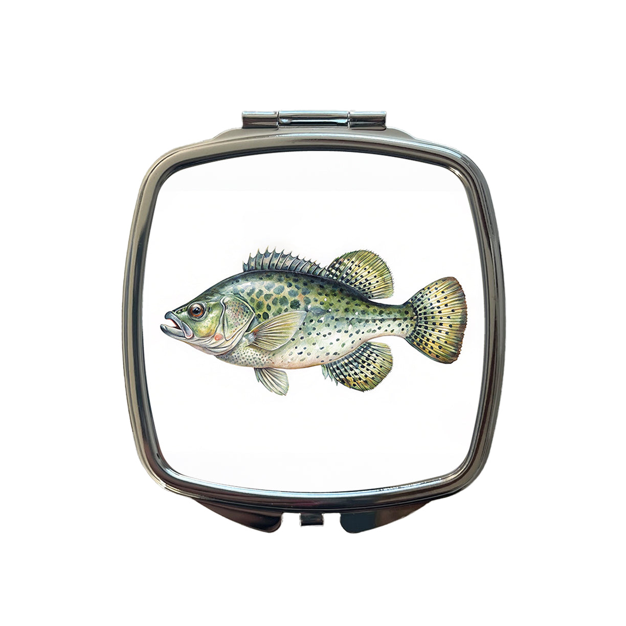 Crappie Fish Watercolor Illustration Small Travel Purse Handbag Pocket Makeup Compact Mirror