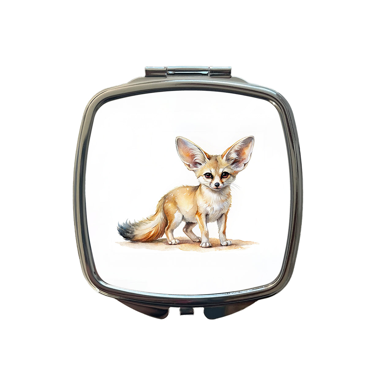 Fennec Fox Watercolor Small Travel Purse Handbag Pocket Makeup Compact Mirror