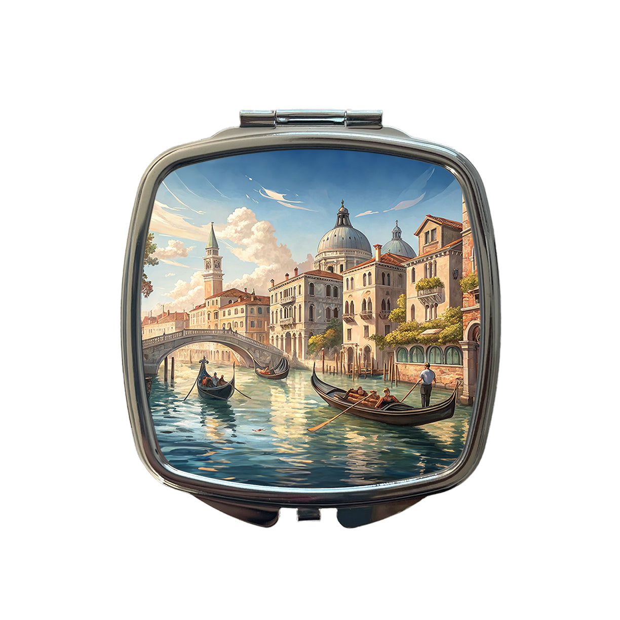 Venice Italy Canal Gondolas Small Travel Purse Handbag Pocket Makeup Compact Mirror