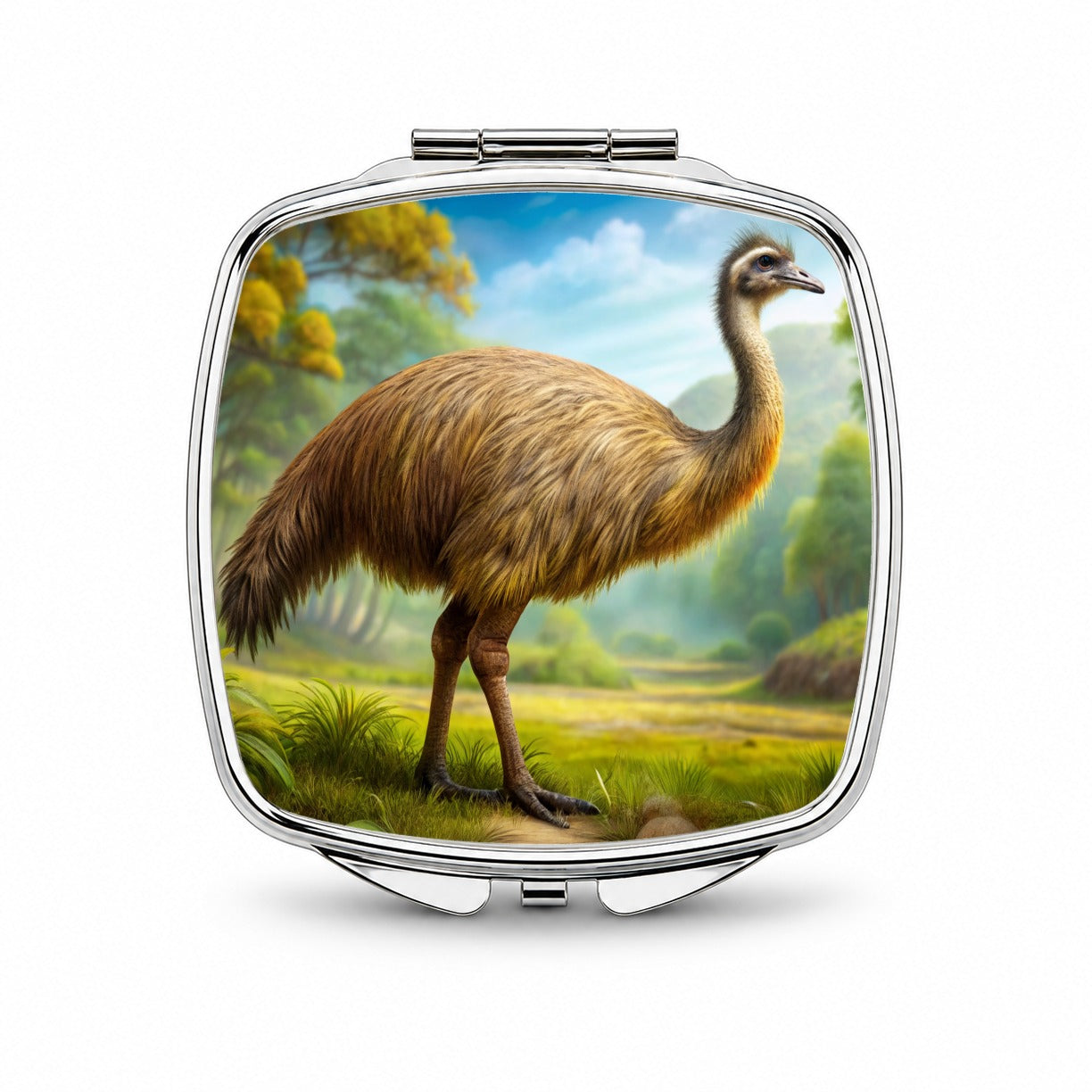Moa Extinct Bird Illustration Small Travel Purse Handbag Pocket Makeup Compact Mirror