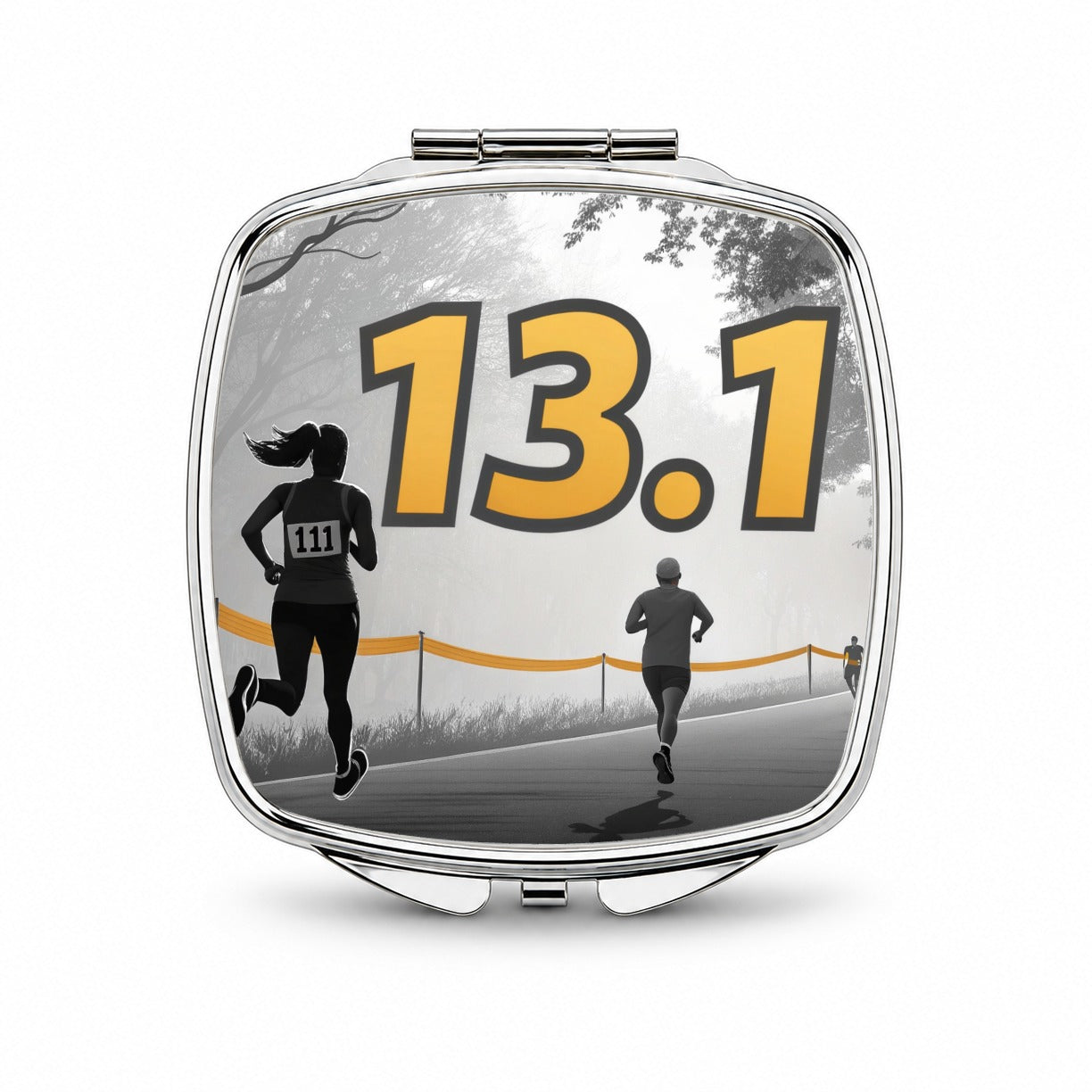 13.1 Marathon Running Jogging Small Travel Purse Handbag Pocket Makeup Compact Mirror