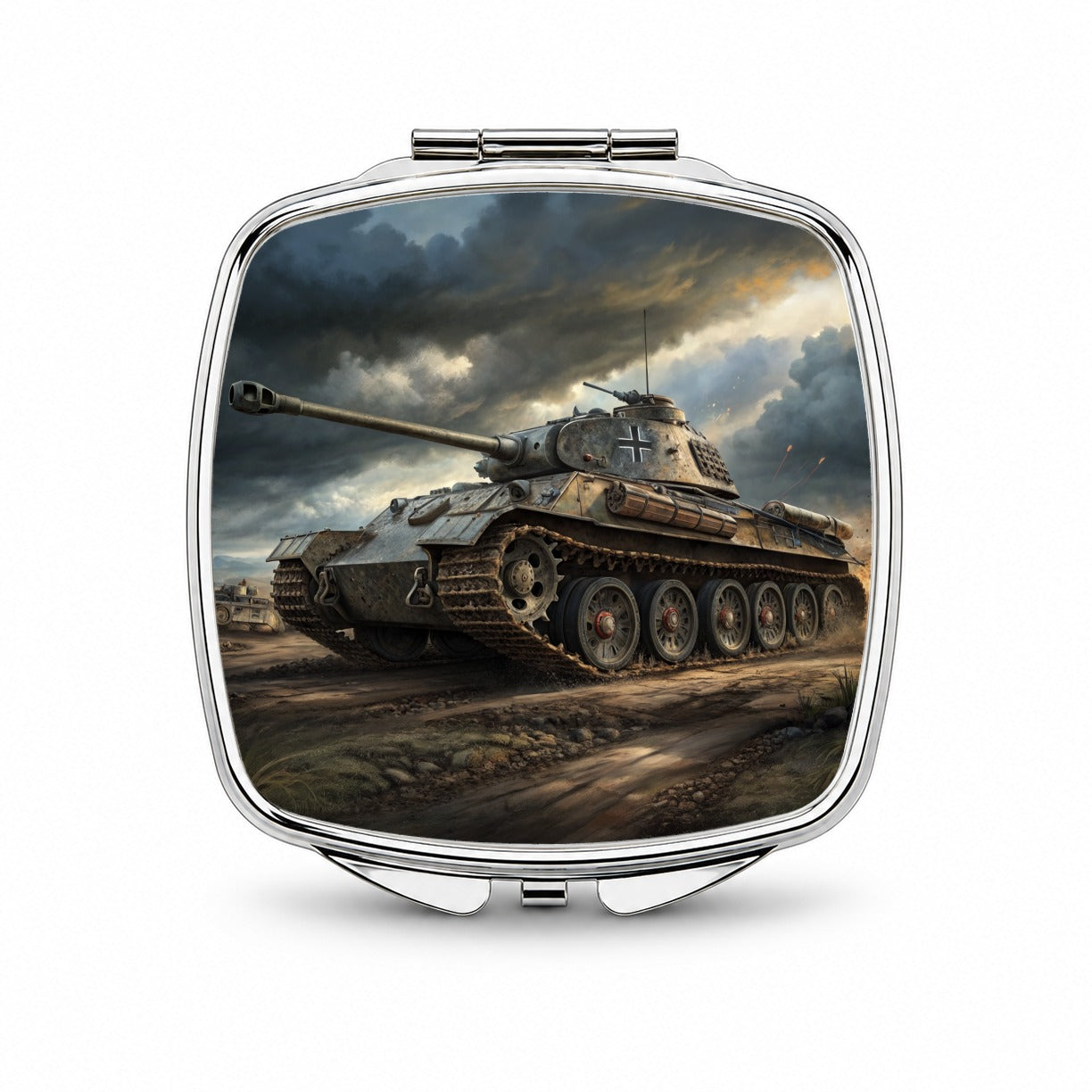 German Panther WWII Tank Small Travel Purse Handbag Pocket Makeup Compact Mirror